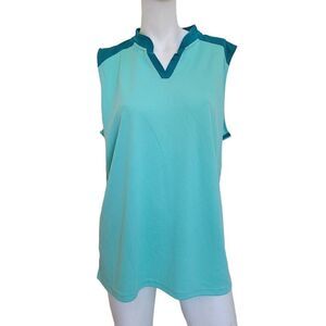 St johns bay womens Sz XXL teal sleeveless workout top